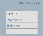 User page menu