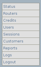 Customer page menu