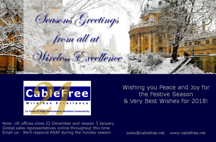 CableFree Seasons Greetings Dec 2017