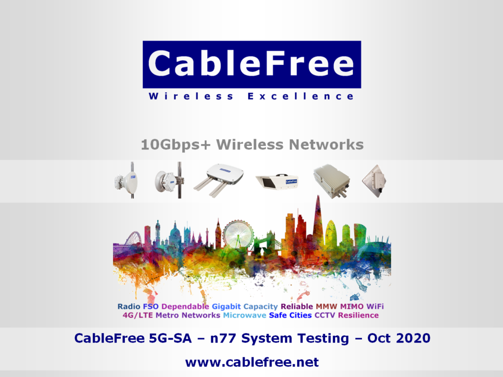 CableFree 5G-SA n77 Base Station gNodeB to CPE Test
