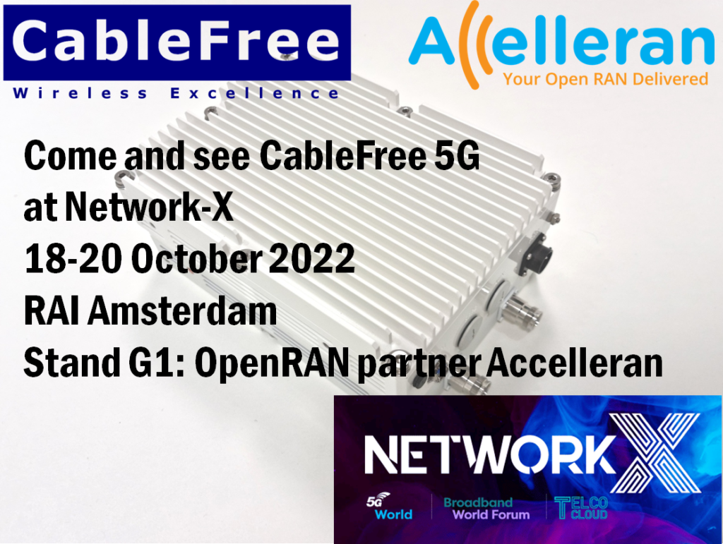 CableFree 5G radios on show at Network-X with Accelleran