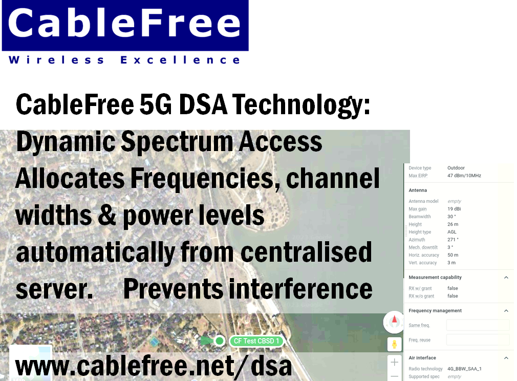 CableFree DSA - Dynamic Spectrum Access