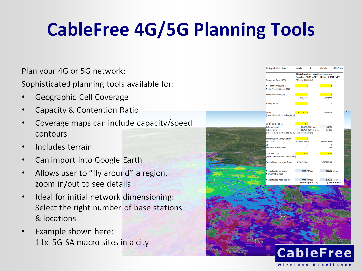 CableFree 5G Planning Tools