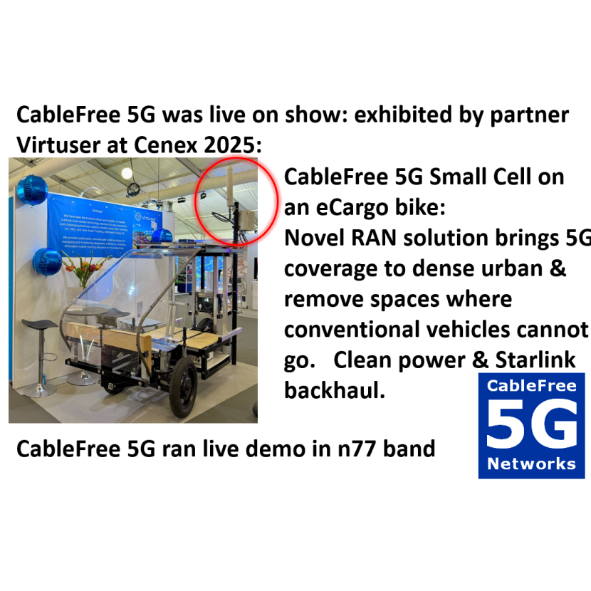 CableFree at Cenex 2025 with Virtuser showing n77u small cell demo